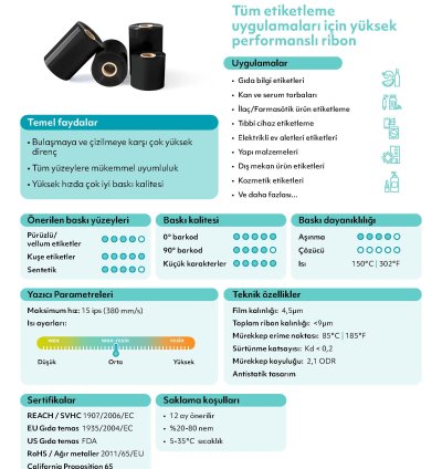 Apx Fh+ Hafif Yıkama Tekstil Ribon Siyah 40mm x 300mt (OUT)